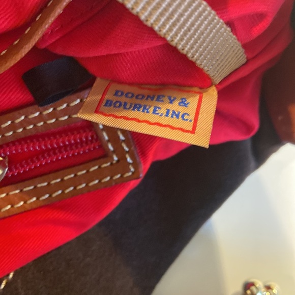 Dooney & Bourke brown suede & chestnut leather shoulder bag w/ wallet & key fob - Picture 8 of 16